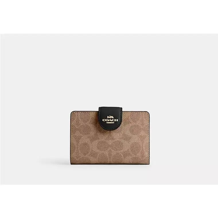 Medium Corner Zip Wallet CW786 GOLD/TAN/BLACK by Coach