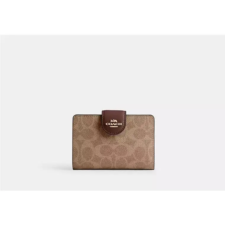 Medium Corner Zip Wallet CW786 GOLD/TAN/BROWN by Coach