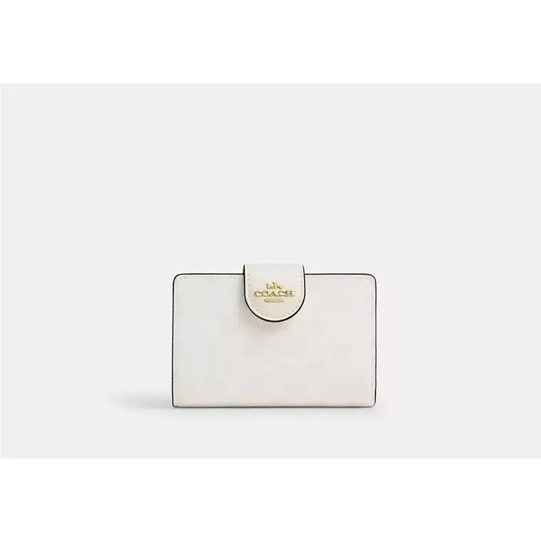 Medium Corner Zip Wallet CW786 GOLD/WHITE/CHALK by Coach