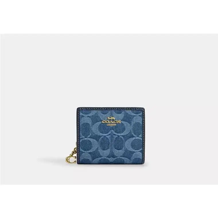 Snap Wallet ID Window CDL51 GOLD/INDIGO by Coach