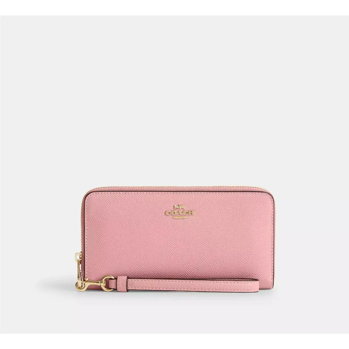 Long Zip Around Wallet with Strap C3441 GOLD/LT. BLUSH by Coach