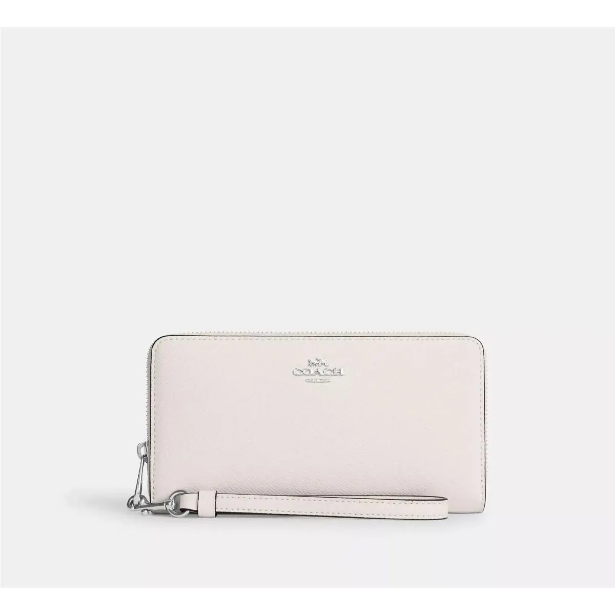 Long Zip Around Wallet with Strap CN393 SILVER/CHALK by Coach