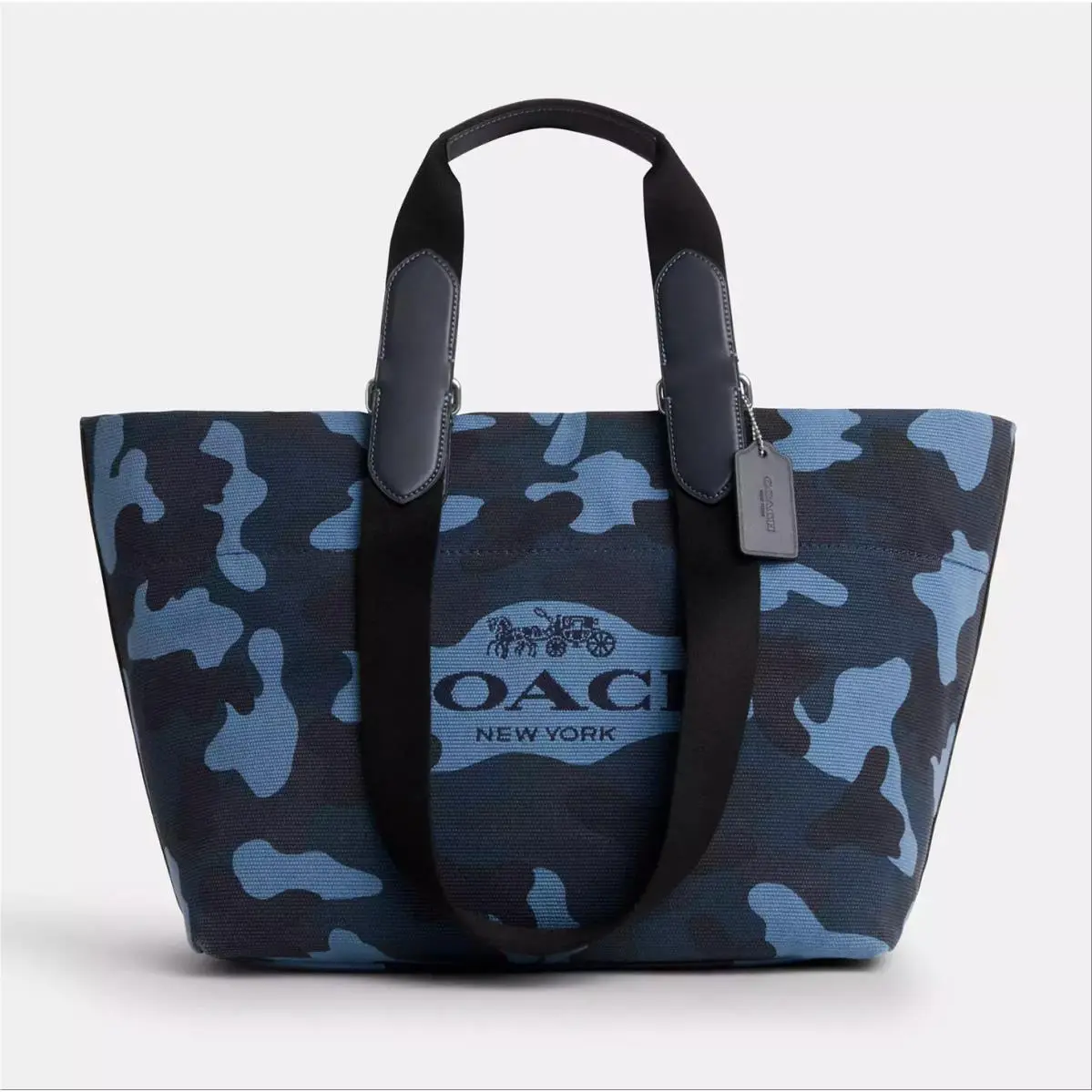 Men`s Small Tour Tote Bag In Signature Denim CDF24/CDC48/CDQ74 CDQ74 Silver/Blue Multi by Coach