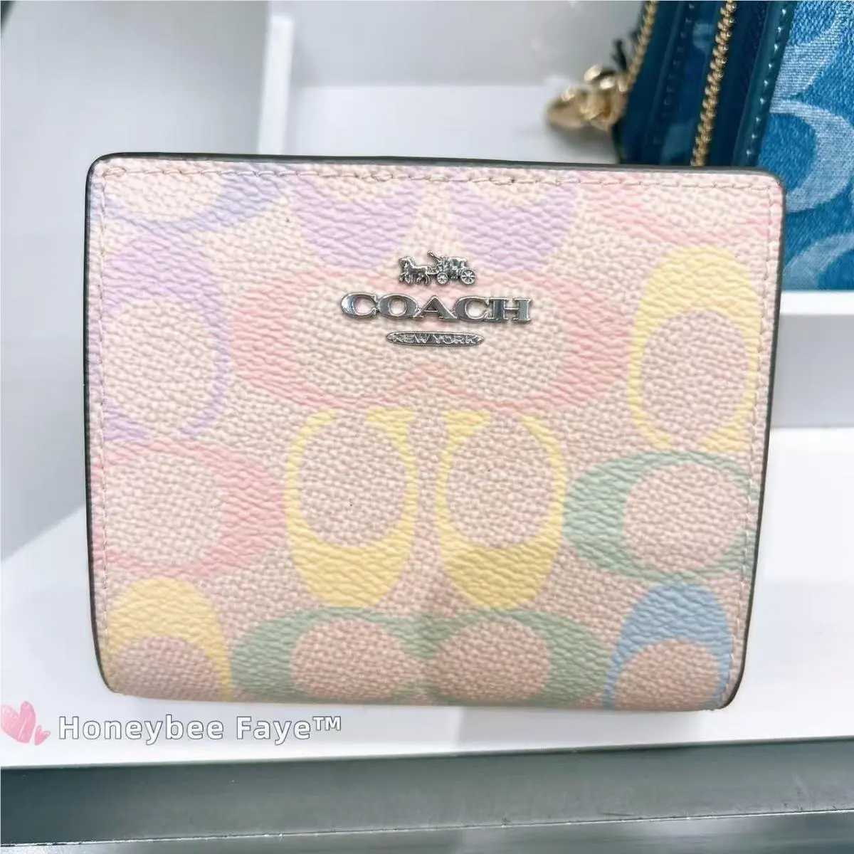 Coach Snap Wallet In Signature Denim/chenille CDF22/CDL51/CDD11/CCQ32