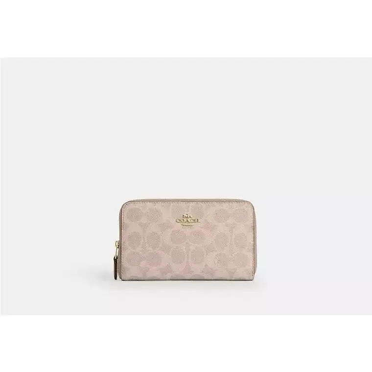 Medium ID Zip Around Wallet CW781 GOLD/SAND/CHALK by Coach