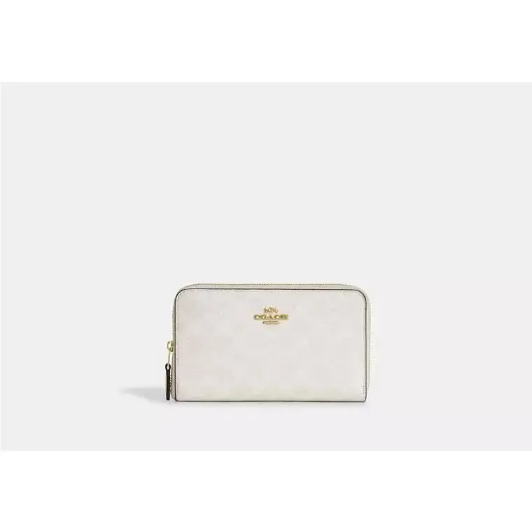 Medium ID Zip Around Wallet CW781 GOLD/WHITE/CHALK by Coach