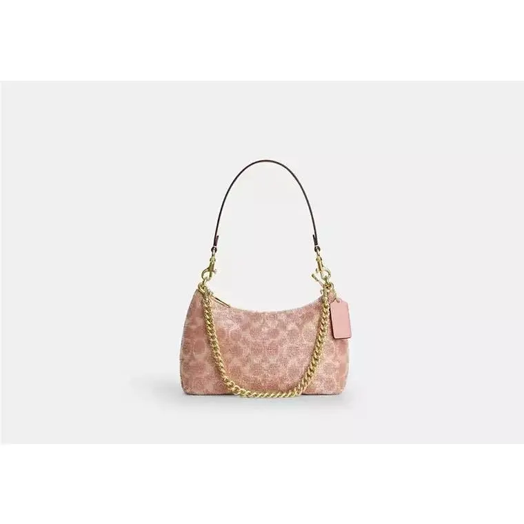Teri Shoulder Bag CET14 BEADED SIGNATURE/GOLD/PINK by Coach