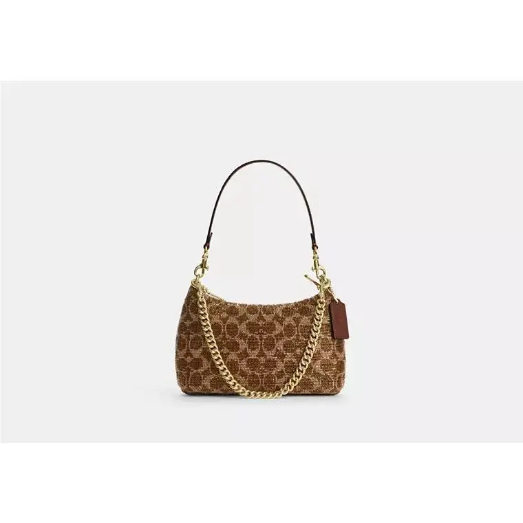 Teri Shoulder Bag CET14 BEADED SIGNATURE/GOLD/TAN by Coach