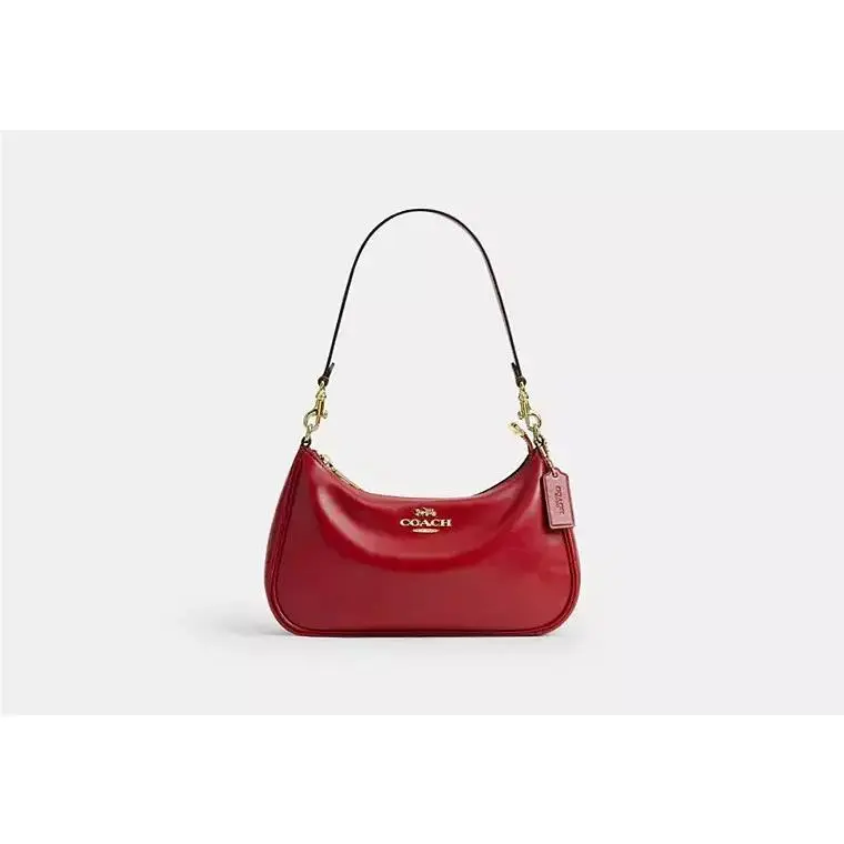 Teri Shoulder Bag CFQ12 SMOOTH LEATHER/GOLD/POPPY by Coach
