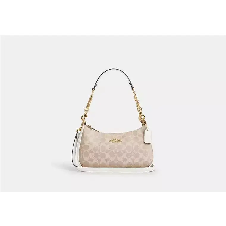 Teri Shoulder Bag CV933 GOLD/SAND/CHALK by Coach