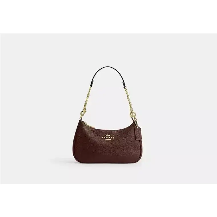 Teri Shoulder Bag CV934 PEBBLED LEATHER/GOLD/MAPLE by Coach
