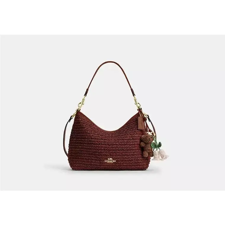 Laurel Shoulder Bag CES23 STRAW/GOLD/RUSSET by Coach