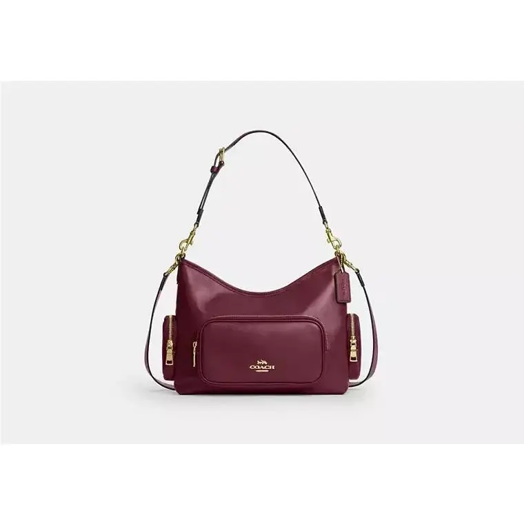 Laurel Shoulder Bag CES93 SMOOTH LEATHER/IM/DARK CHERRY by Coach