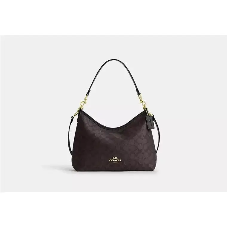 Laurel Shoulder Bag CEY95 SIGNATURE CANVAS/GOLD/WALMUT/BLACK by Coach