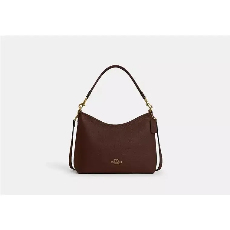 Laurel Shoulder Bag CR148 PEBBLED LEATHER/GOLD/MAPLE by Coach