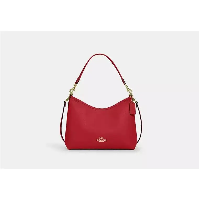 Laurel Shoulder Bag CR148 PEBBLED LEATHER/GOLD/POPPY by Coach