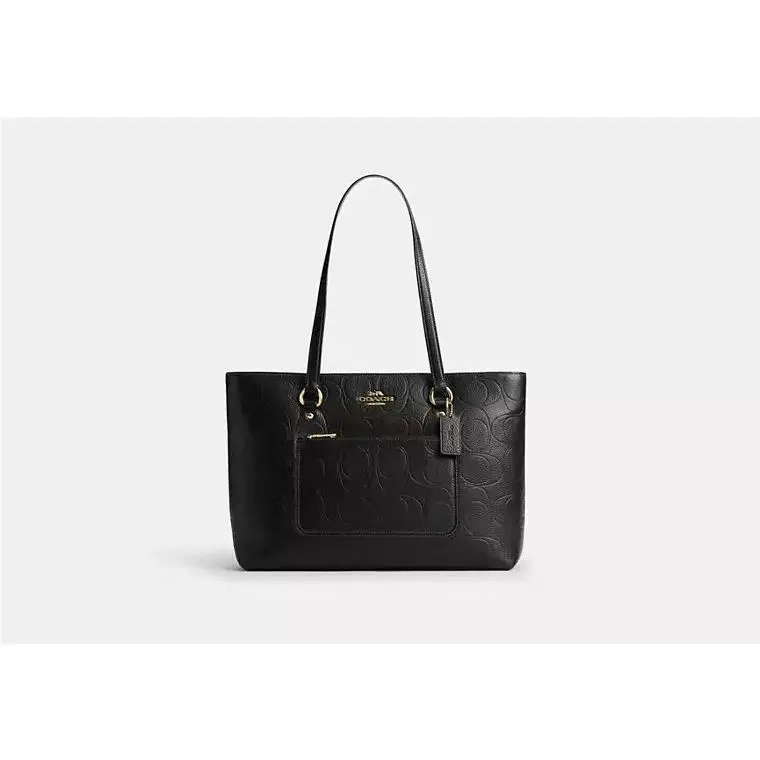 Station /gallery Tote Bag CCD49 PEBBLED BLACK/GOLD/BLACK by Coach
