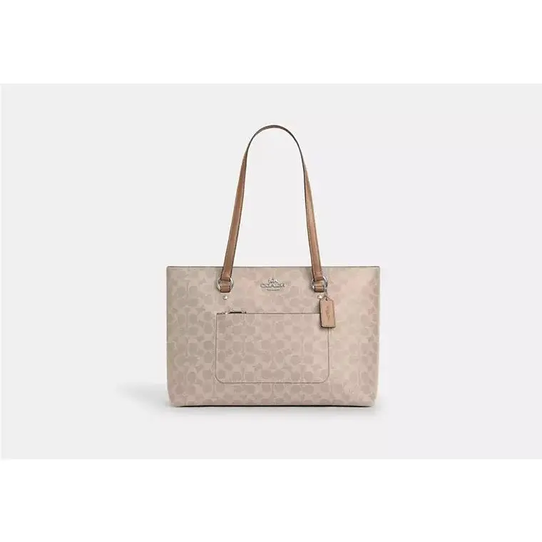 Station /gallery Tote Bag CCD69 SILVER/SAND/TAUPE by Coach
