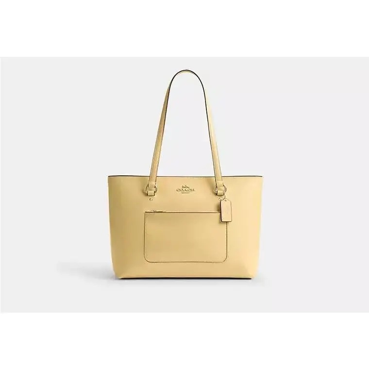 Station /gallery Tote Bag CEA65 CRINKLE LEATHER/GOLD/VANILLA by Coach