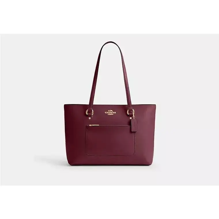 Station /gallery Tote Bag CEA65 CRINKLE LEATHER/IM/DARK CHERRY by Coach