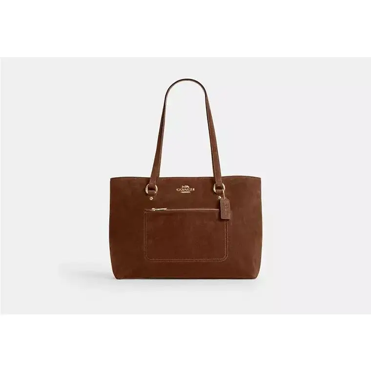 Station /gallery Tote Bag CEW20 SUEDE/GOLD/WARM BROWN by Coach