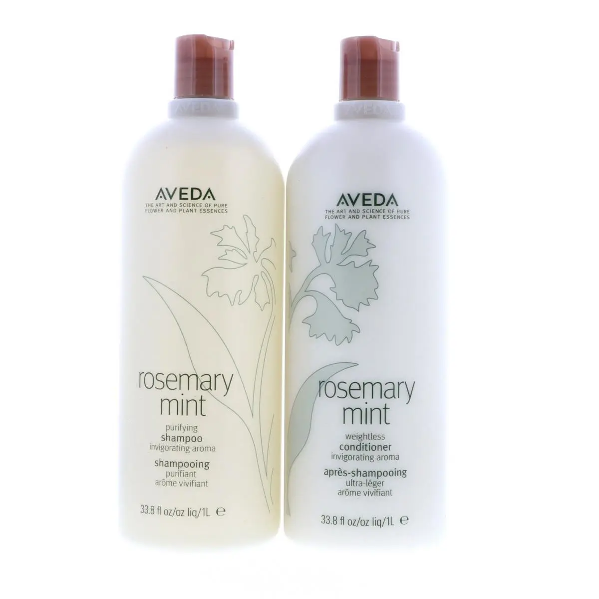 Rosemary Mint Purifying Shampoo Weightless Conditioner 33.8 oz Set by Aveda