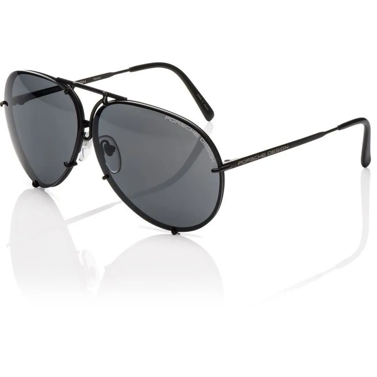 Porsche Design P`8478 P8478 D 66mm Gunmetal Aviator Sunglasses W/extra Lenses