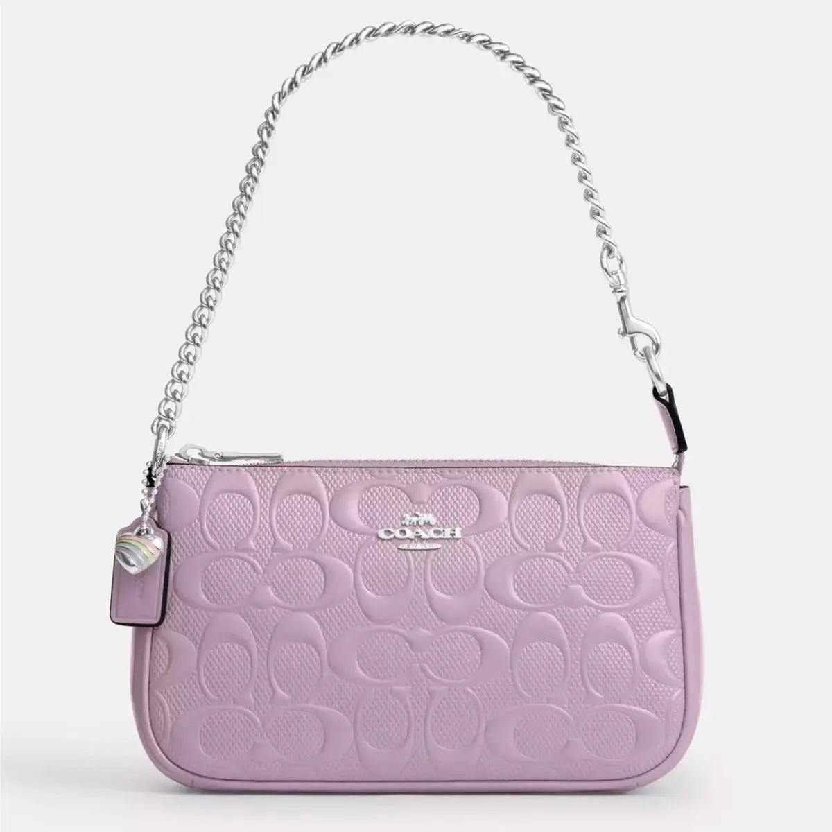 Coach CCZ27 Nolita 19 In Signature Leather with Heart Charm Light Violet