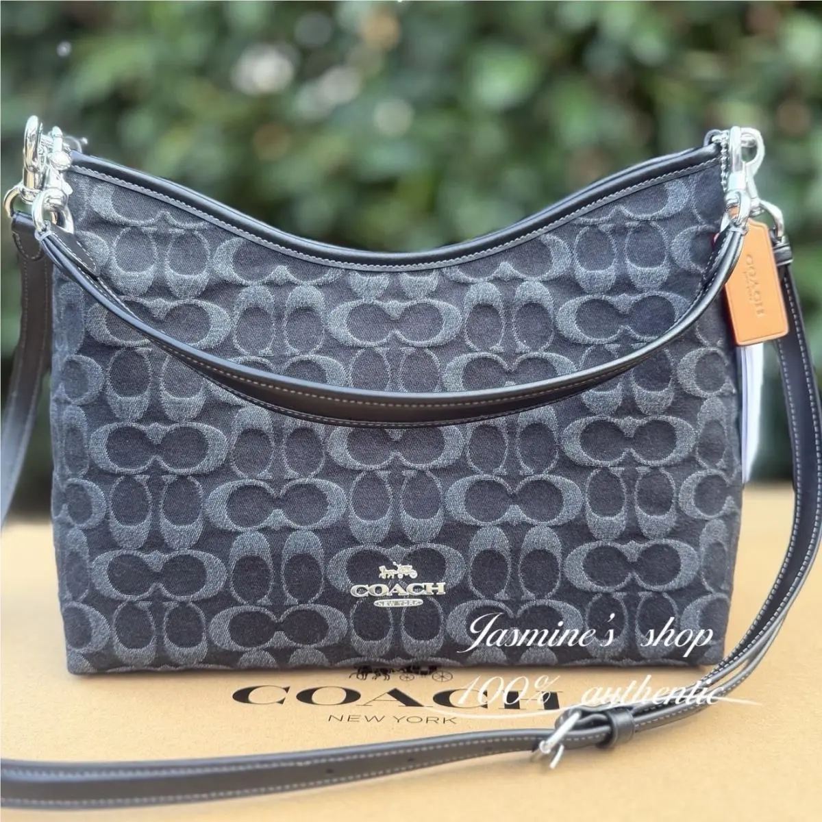 Laurel Shoulder Bag In Signature Denim CDE44 Black by Coach