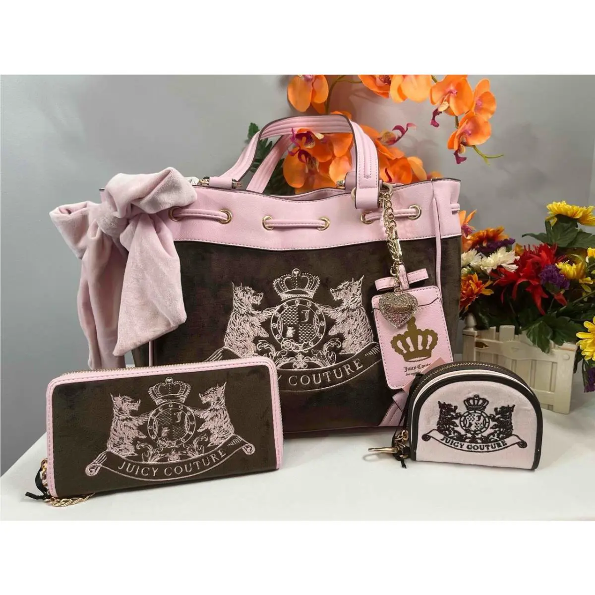 Juicy Couture Daydreamer Scottie Dog Tote Bag + Wallet + Coin Wallet Set