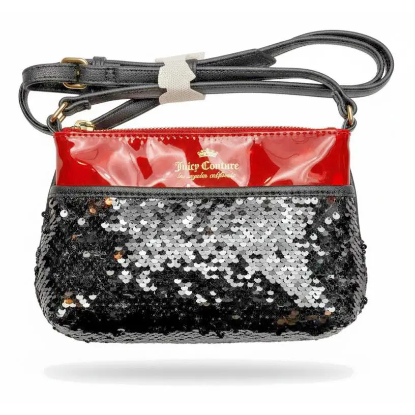 Juicy Couture Cross Body Sequined Elegant Hand Bag w/ Detachable Wallet