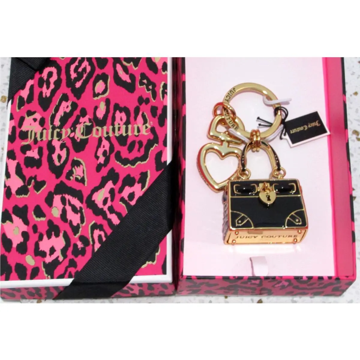 Juicy Couture Black Handbag Bag Charm Keychain Y2K