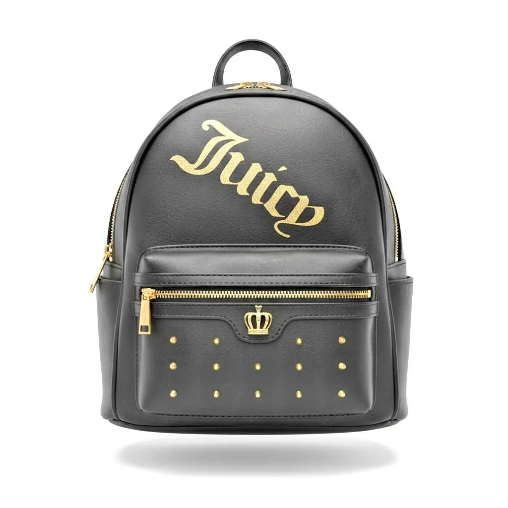 Juicy Couture Mini Backpack Black Studded Pockets Adjustable Small Handbag