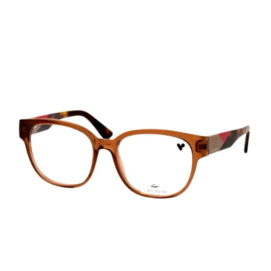 Lacoste L2953 232 55mm Women Large Eyeglasses Ophthalmic Transparent Caramel