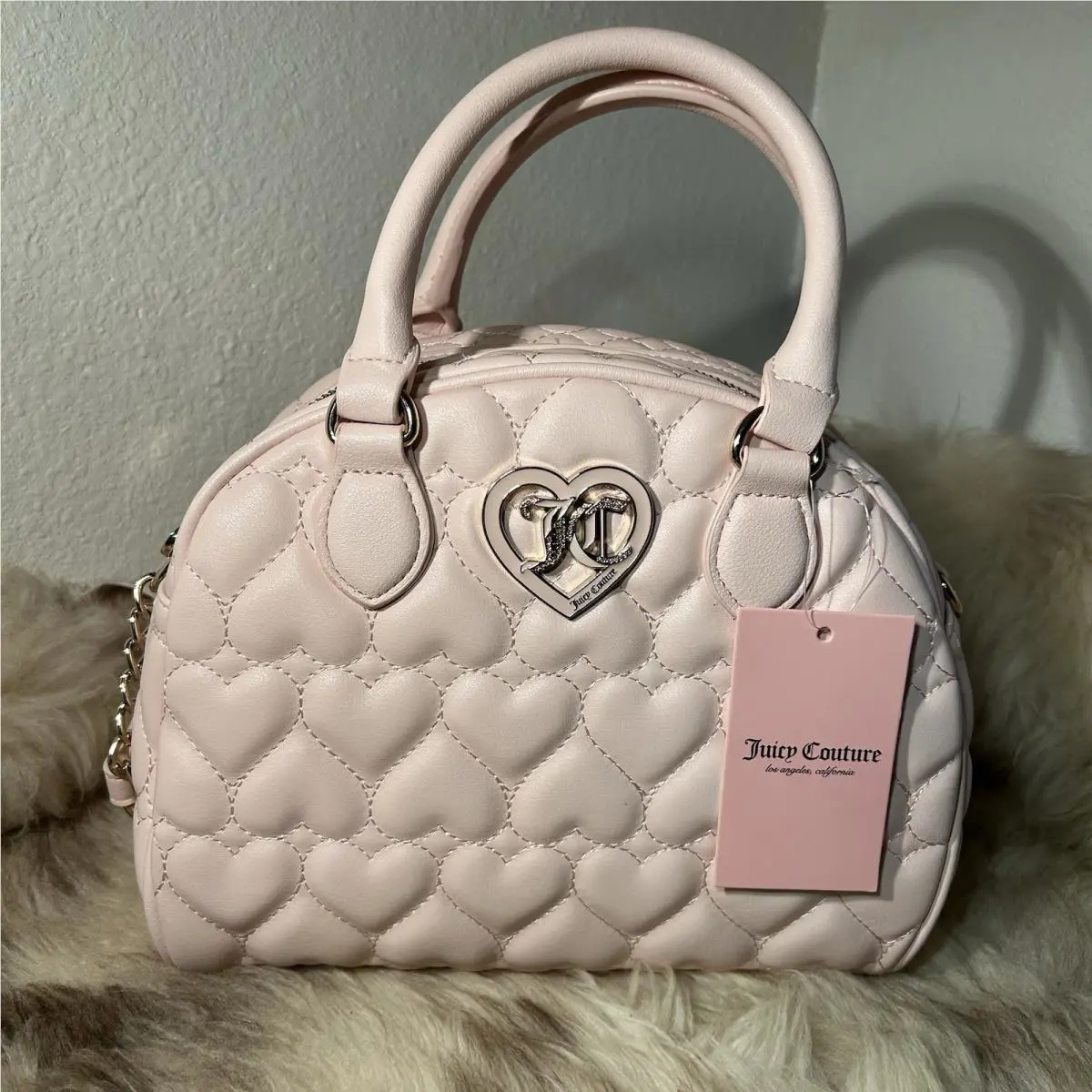 Juicy Couture Flawless Dome Satchel - Powder Blush - Quilted Hearts