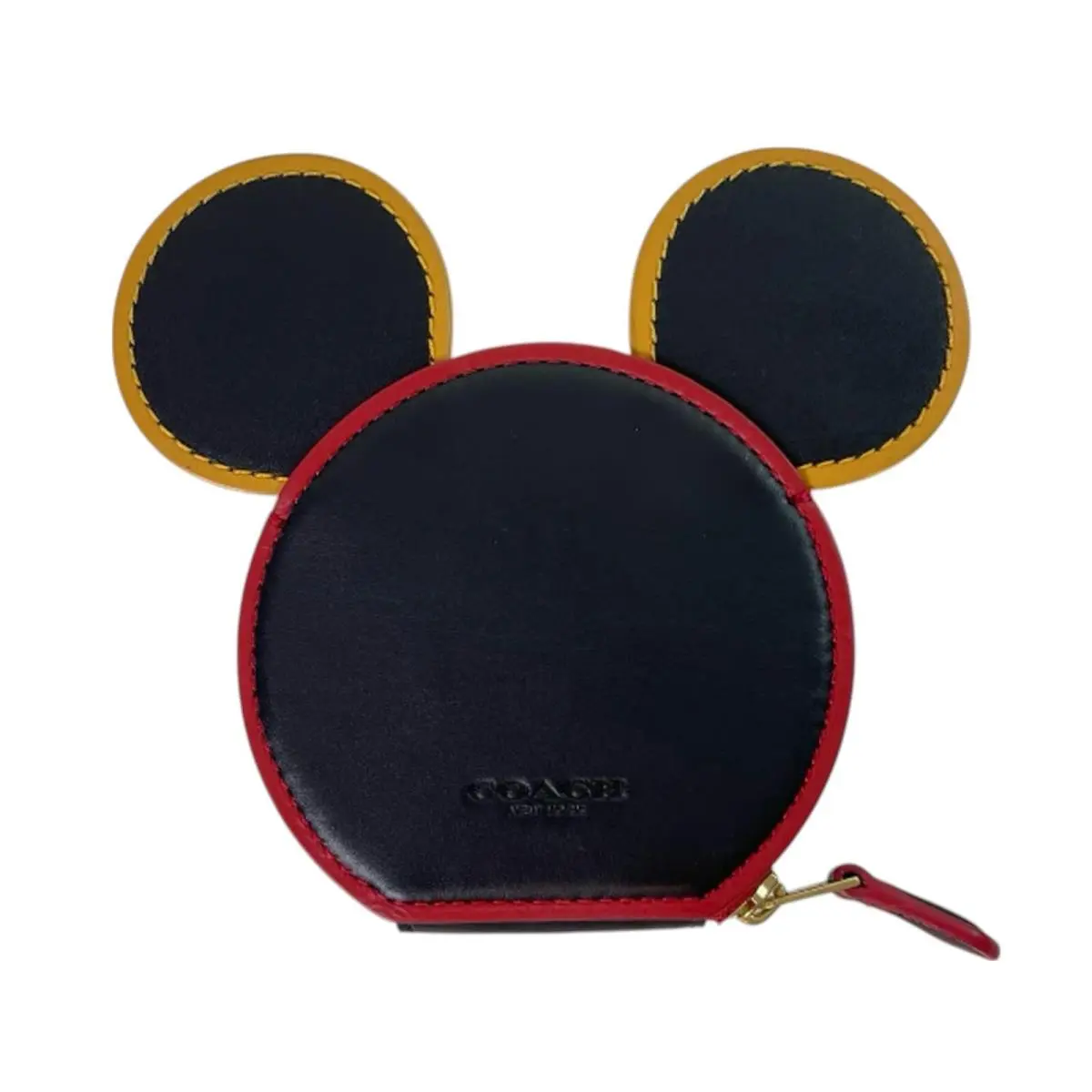 Coach X Keith Haring Disney Mickey Mouse Electric Black Zip Case Leather Bag