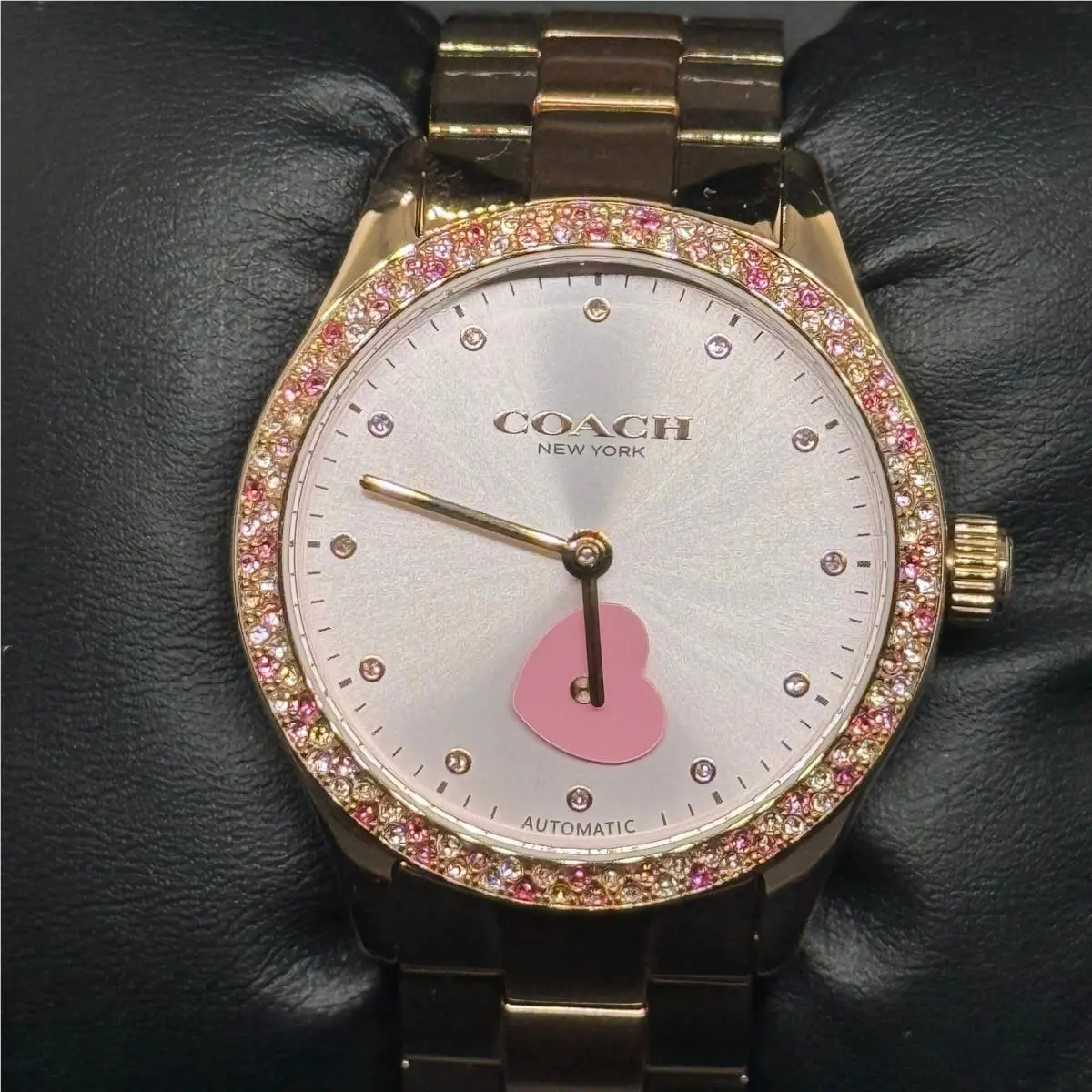 Coach Women`s Brooks Automatic Rose Gold Tone Stainless Watch 38mm