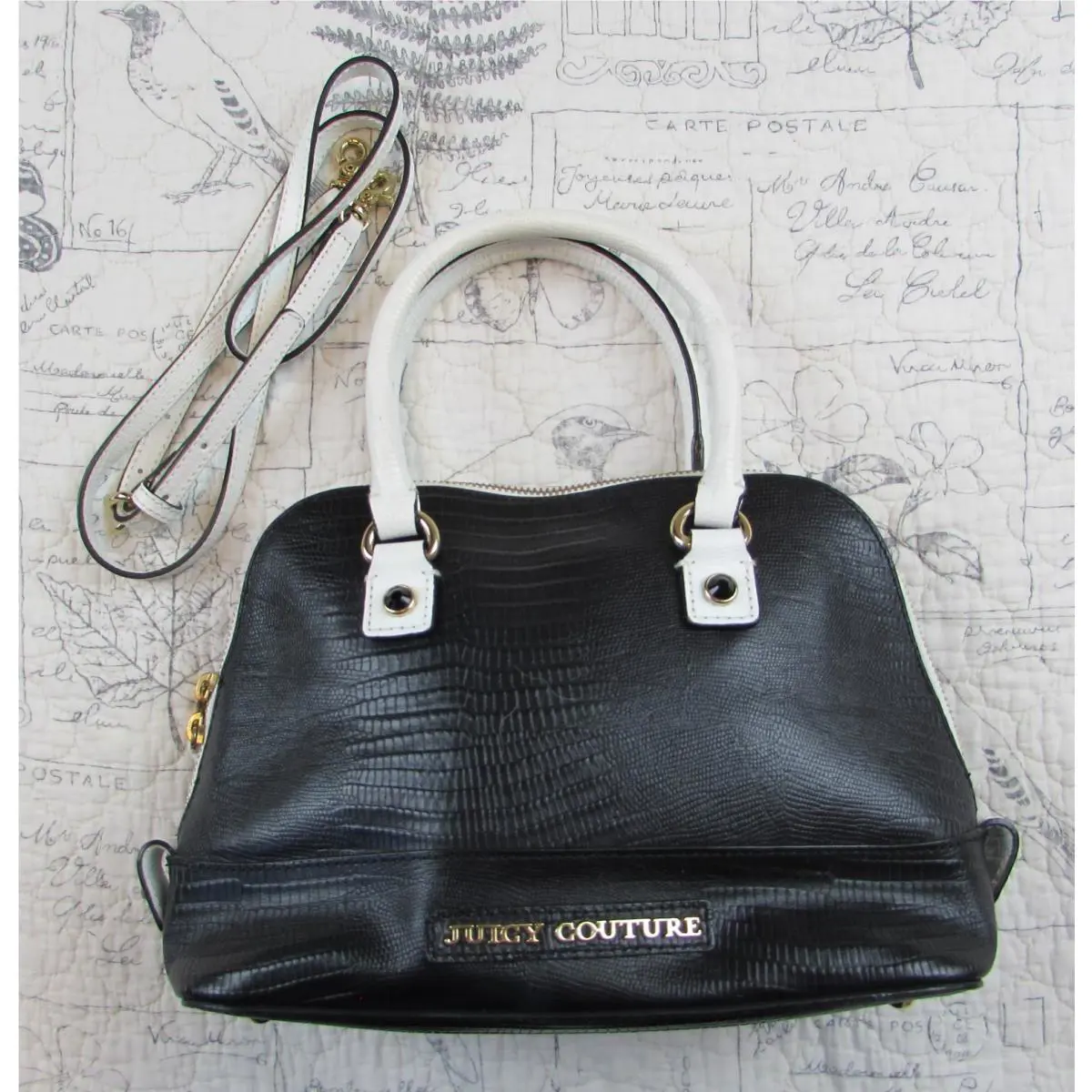 Vintage Juicy Couture Mini Sierra Leather Bag Lizard Embossed