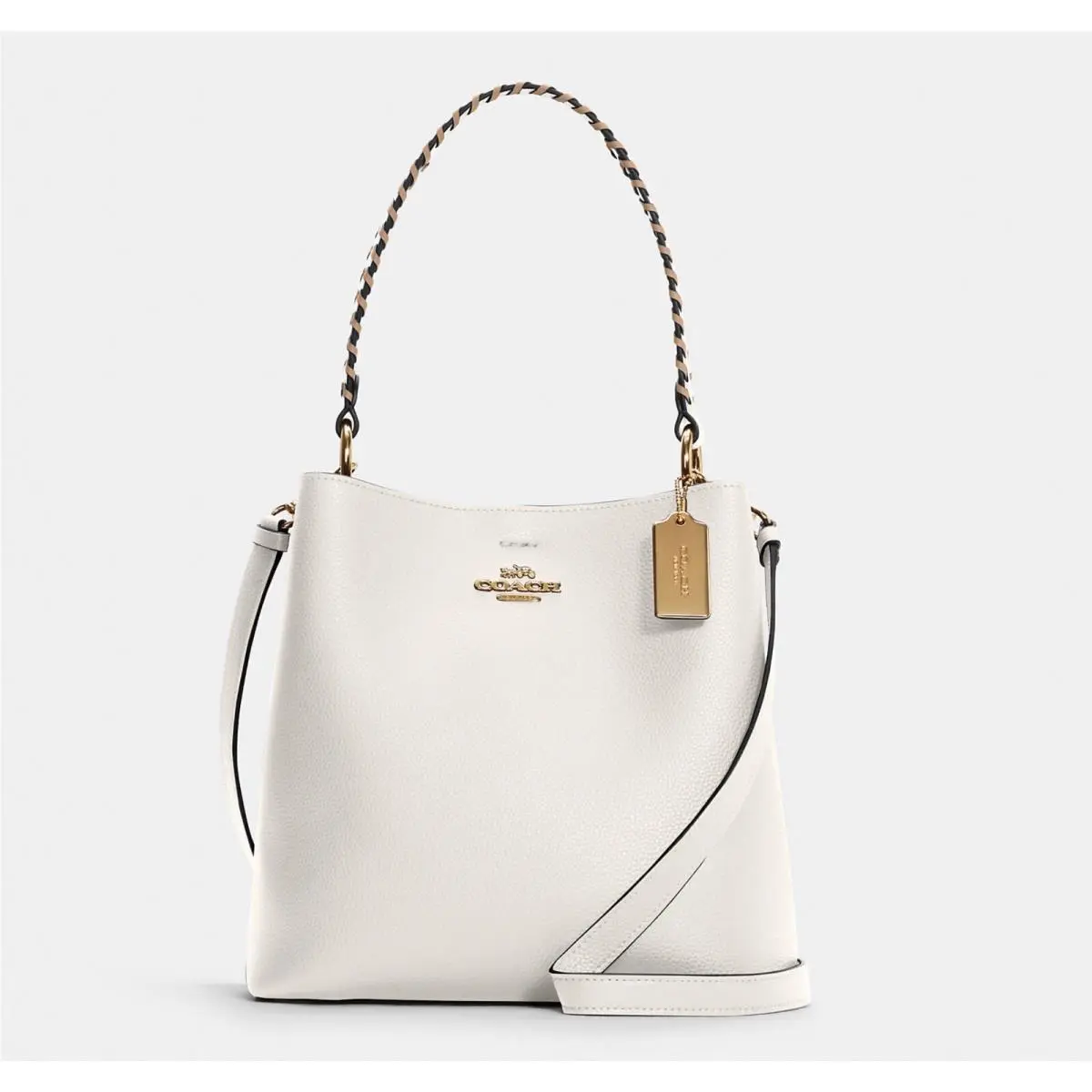 Coach Town Large Bucket Bag with Whipstitch Gold/chalk Taupe Multi C4109