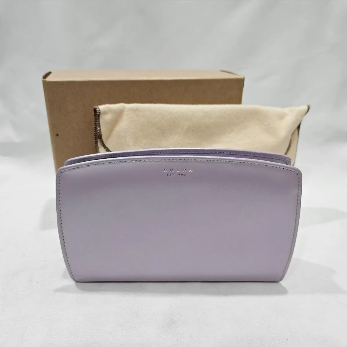 Vintage Coach Lilac Pearlized Clutch Party Bag 6193 Italian Zip Around Feminine