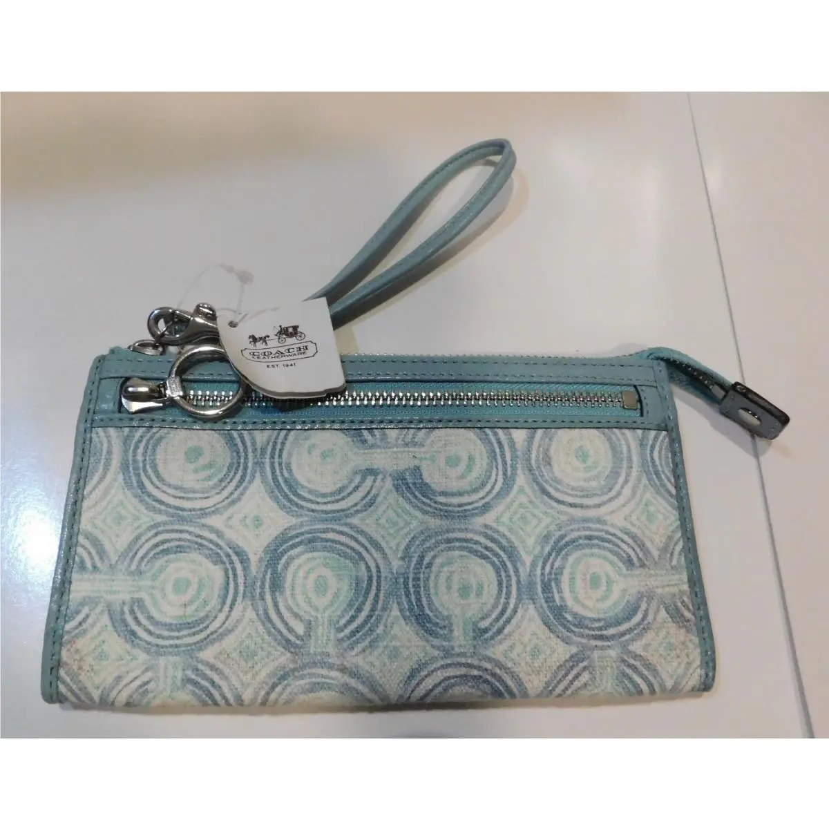 Coach Audrey OP Art Swirl Zippy Wallet Wristlet 45531