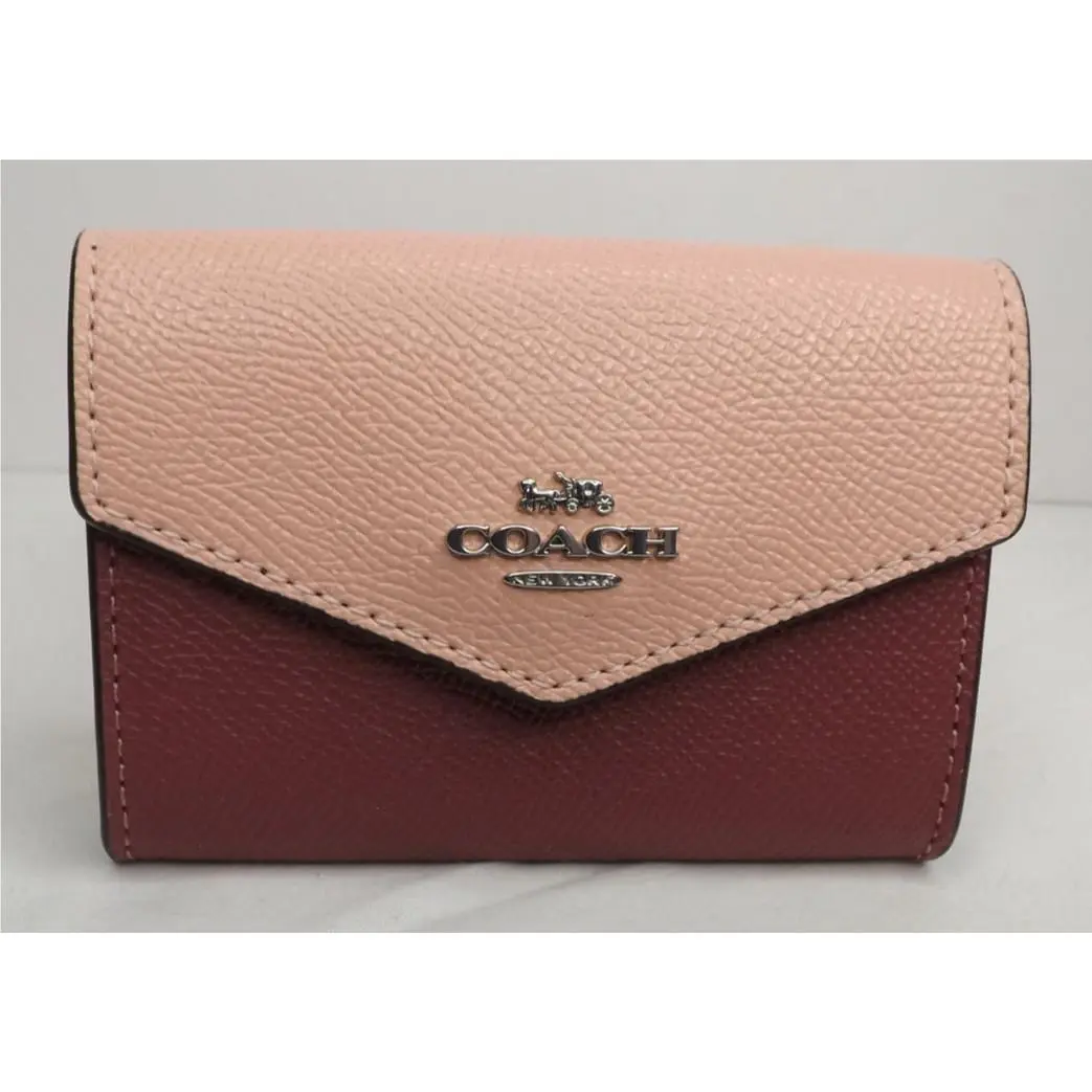 Coach CJ587 Crossgrain Card Case and Coin Purse Lt Raspberry Multi