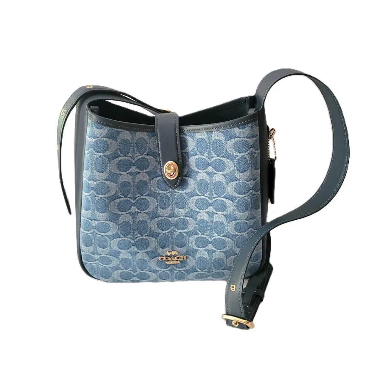 Coach CDB98 Signature Denim Hadley File Bag Crossbody Handbag Indigo