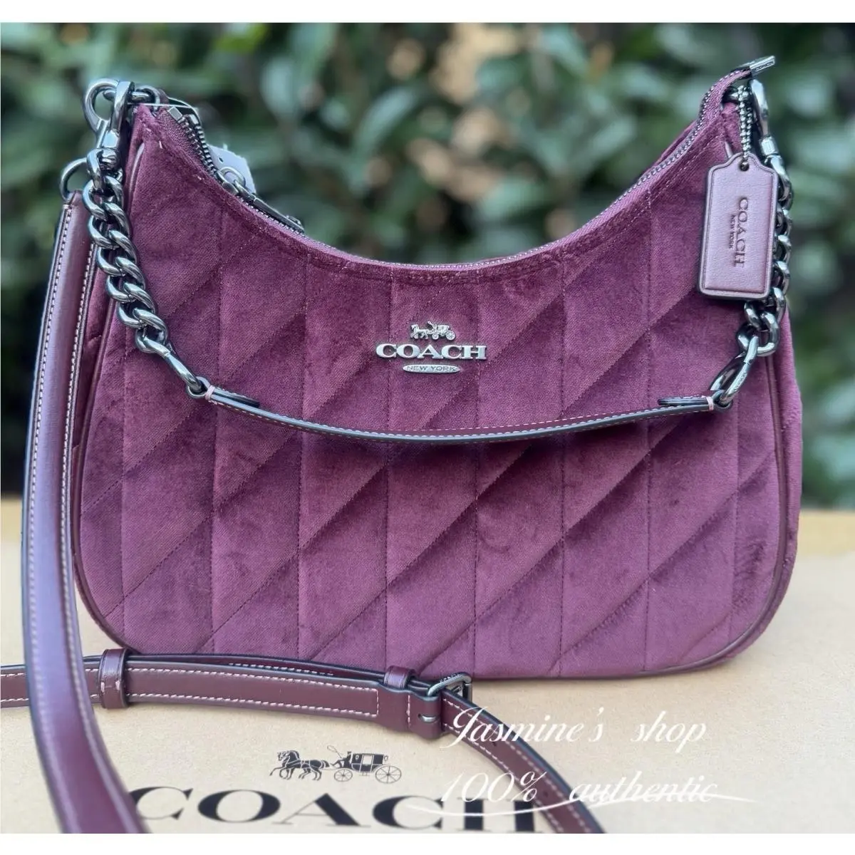 Coach Teri Hobo Bag In Organic Cotton with Quilting CCW69