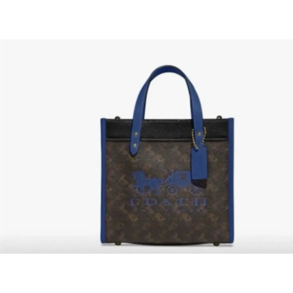 Coach C8456 Horse and Carriage Field Tote 22 B4/TRUFFLE Blue F