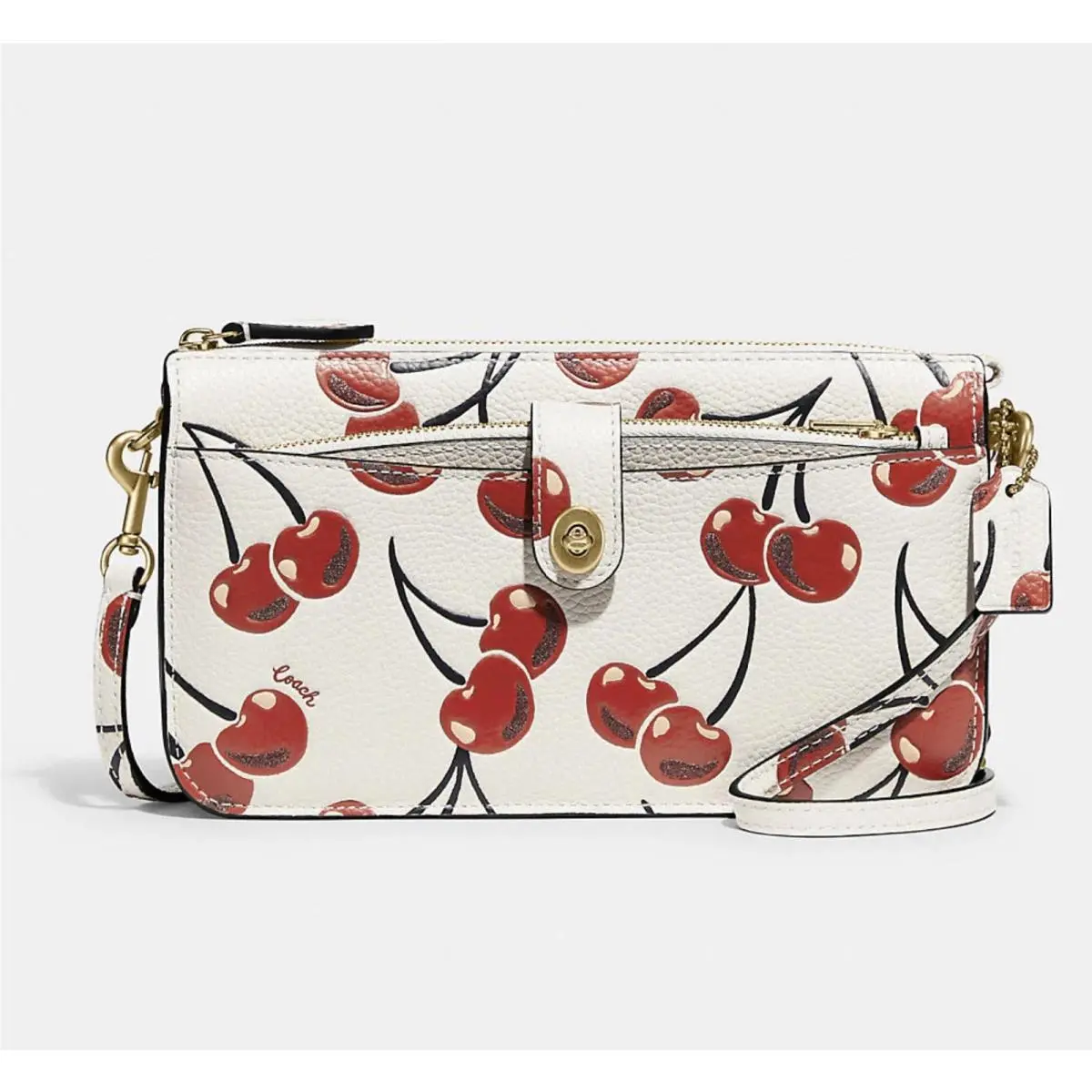 Coach Noa Pop Up Messenger with Cherry Print Brass/chalk CA799