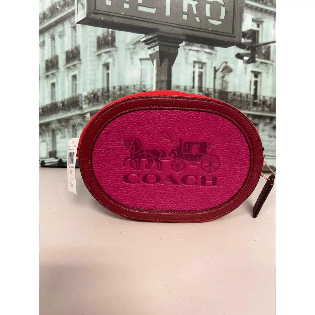 Coach C5777 Camera Bag In Colorblock with Horse and Carriage IN Bright Violet