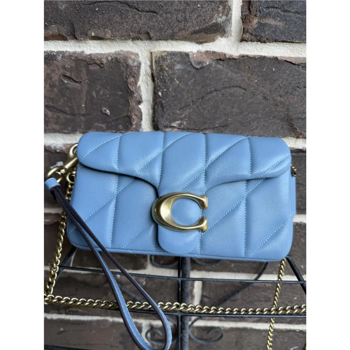 Coach Tabby 18 Crossbody Wristlet with Pillow Quilting CP018 Bluebell Blue