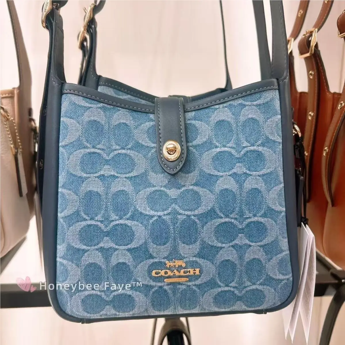 Coach CCZ44 Hadley Mini Crossbody Bag In Signature Denim Gold/indigo