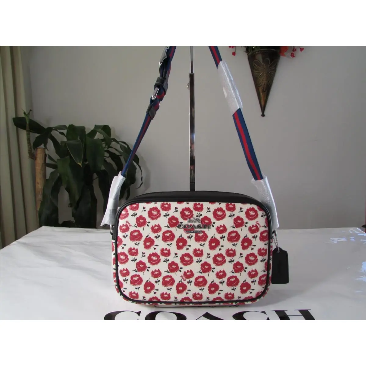 Coach Jamie Camera Bag with Floral Print CBM21 Chalk Black Multi
